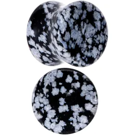 1/2 Obsidian Snowflake Natural Stone Saddle Plug Set