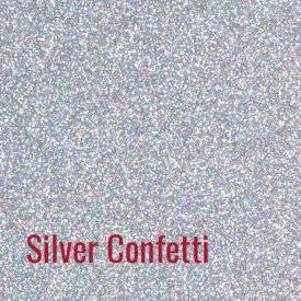 12" Silver Confetti Siser Glitter Heat Transfer Vinyl (HTV)