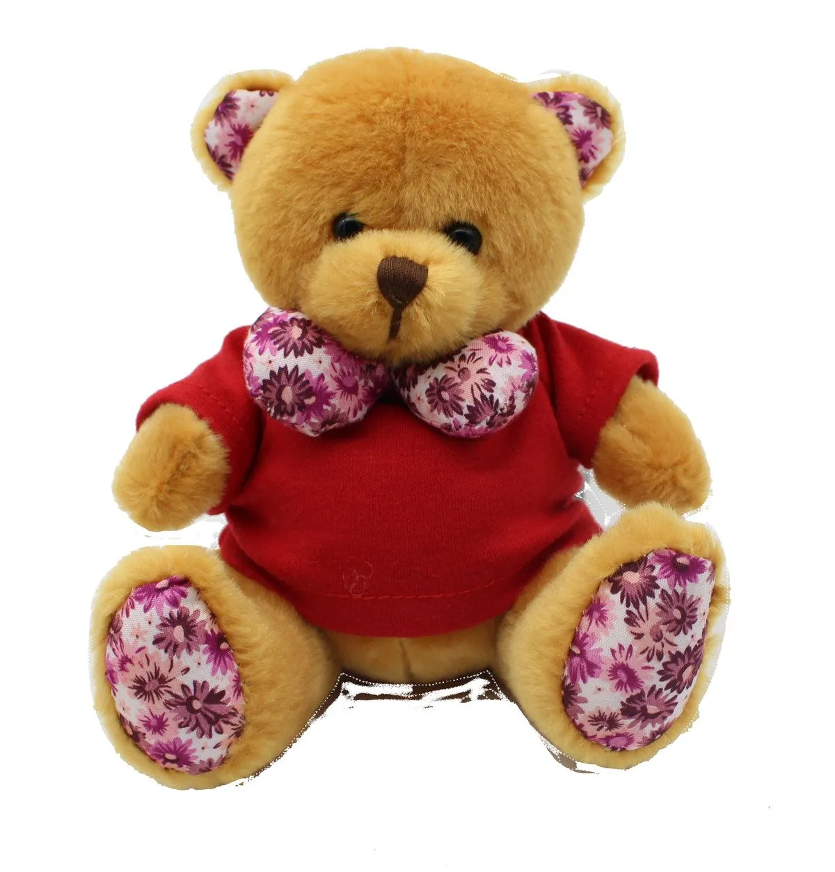 16cm Teddy Bear Plush Toy With Floral Bow Tie