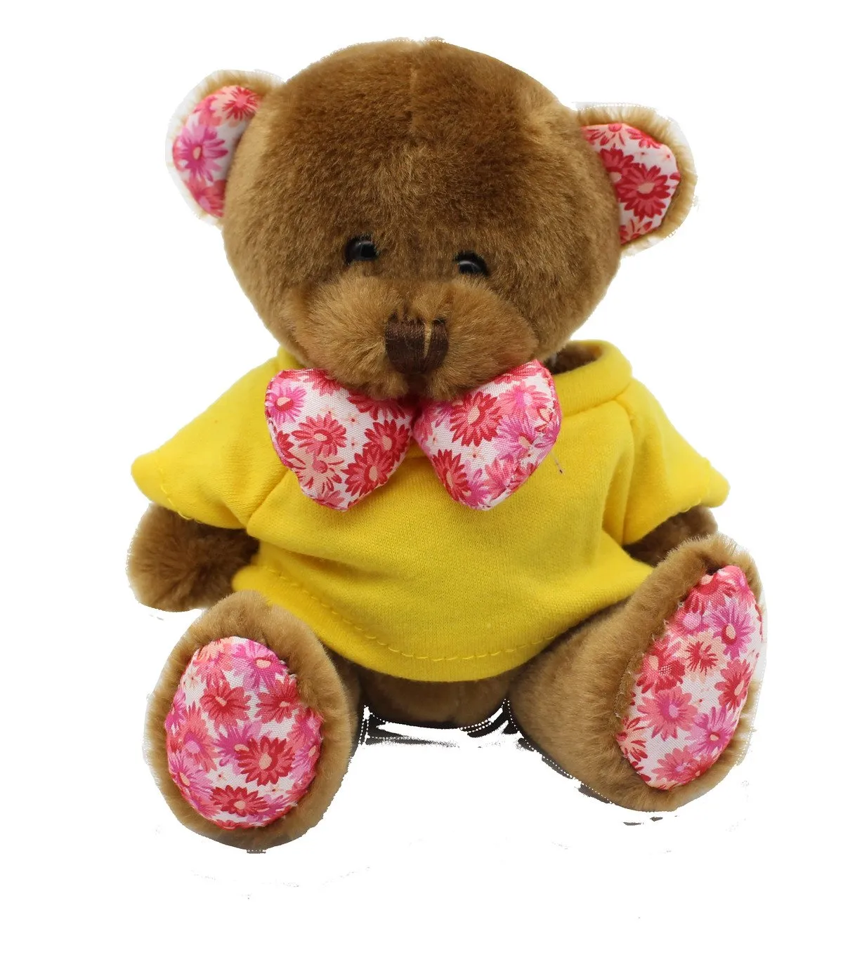 16cm Teddy Bear Plush Toy With Floral Bow Tie