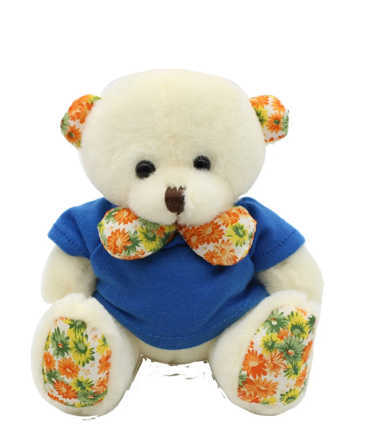 16cm Teddy Bear Plush Toy With Floral Bow Tie