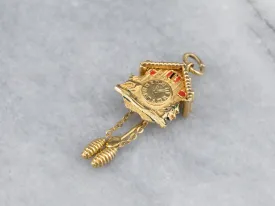 18K Gold Bavarian Cuckoo Clock Charm