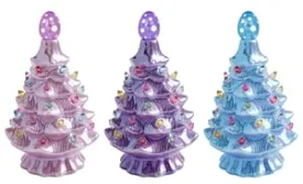 6.75" Iridescent LED Ceramic Easter Egg Tree