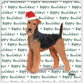 Airedale Terrier "Happy Howlidays" Coaster