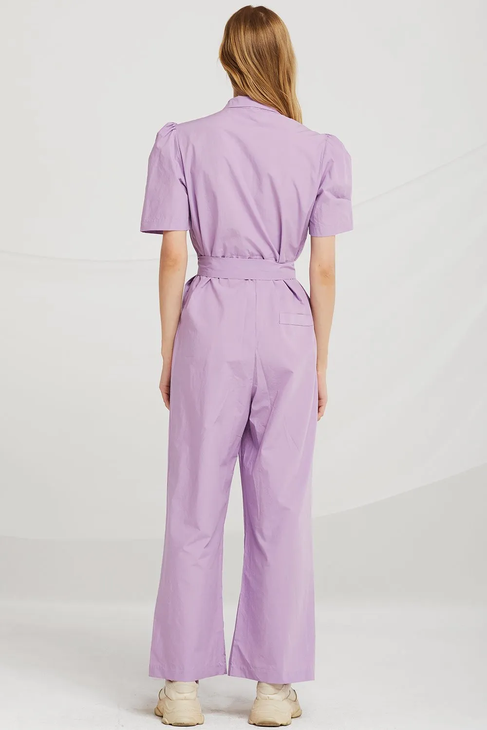 Alice Puff Sleeve Jumpsuit w/Belt