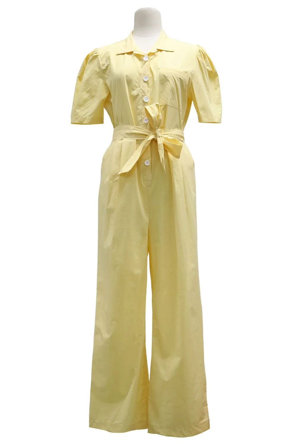 Alice Puff Sleeve Jumpsuit w/Belt