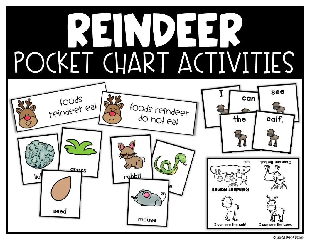 All About Reindeer Craft, Reindeer Math & Literacy, Christmas Craft & Activities | Printable Classroom Resource | One Sharp Bunch