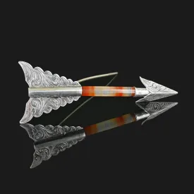 Antique Silver Scottish Agate Arrow Brooch