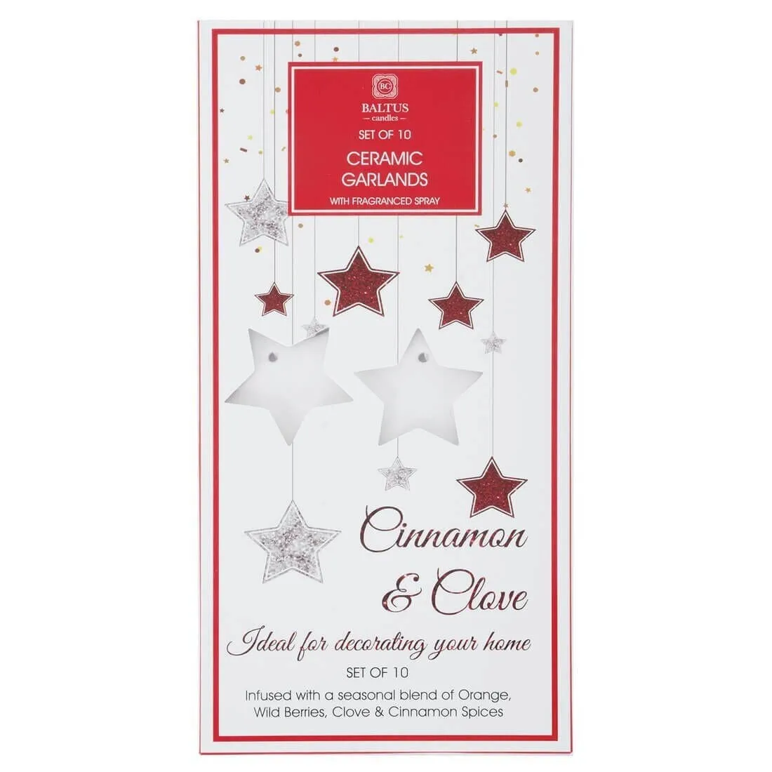 Baltus 10 Pack Scented Ceramic Stars With Fragranced Spray