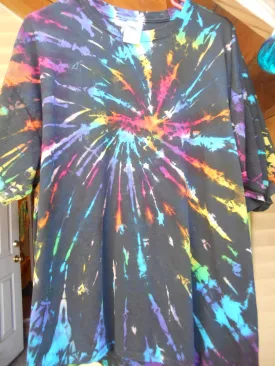 Black Plasma Short Sleeve Spiral Tie-Dye