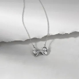 Bow Tie Pasta Silver Necklace