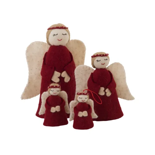 Christmas angel family - red