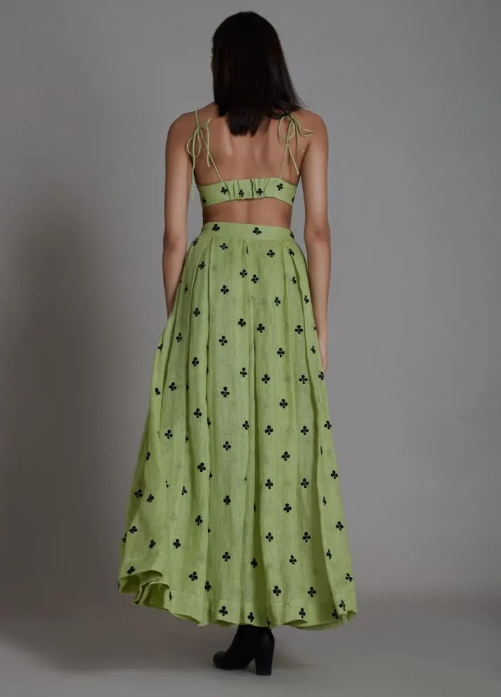 Club Lehenga- Green