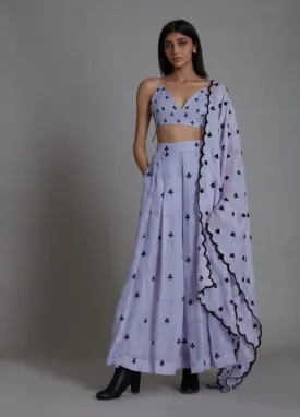 Clubs Counter Lehenga Set- Lavender