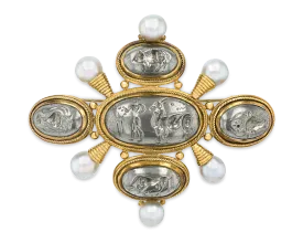 Elizabeth Gage Gold Intaglio Brooch