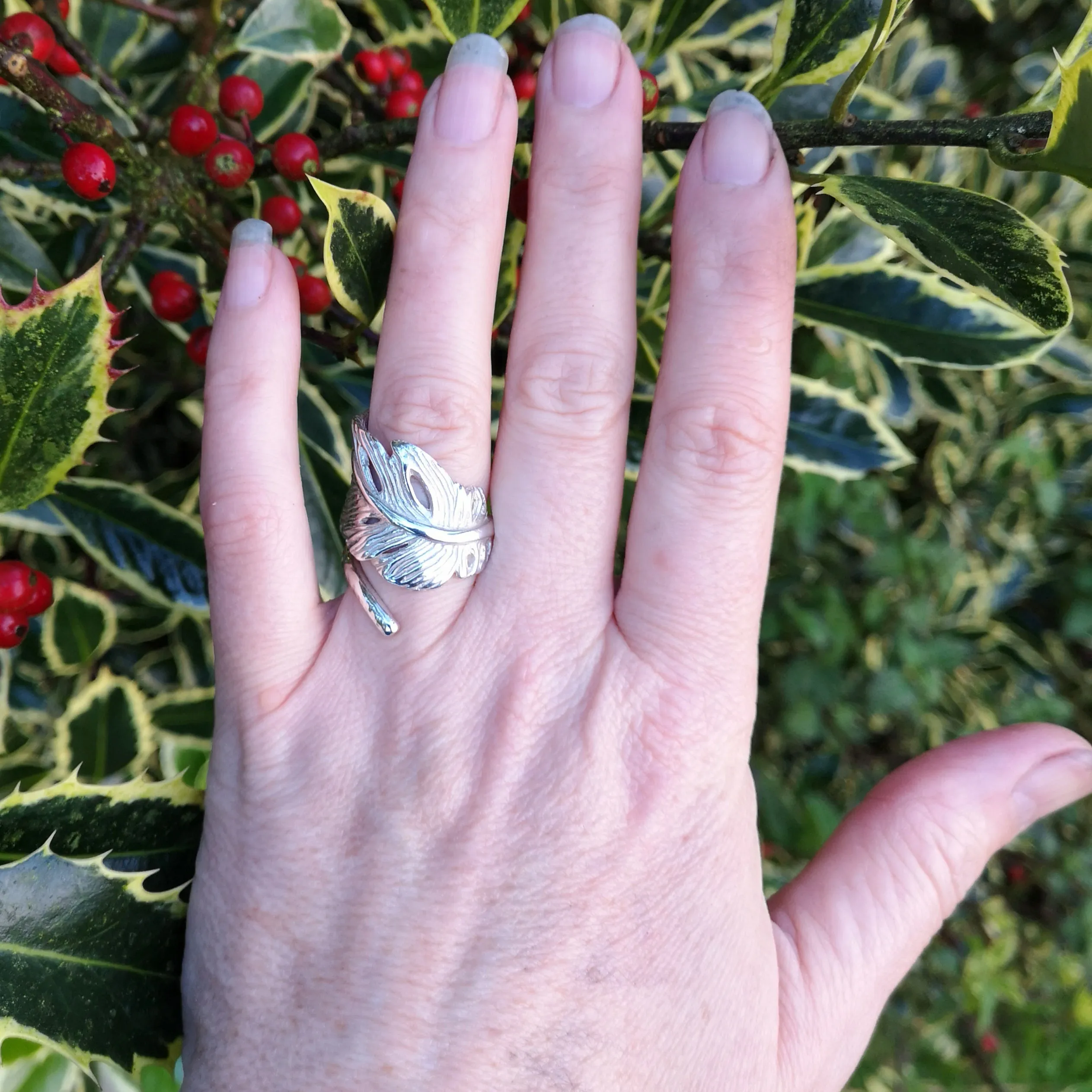 Embrace Angel Feather Ring