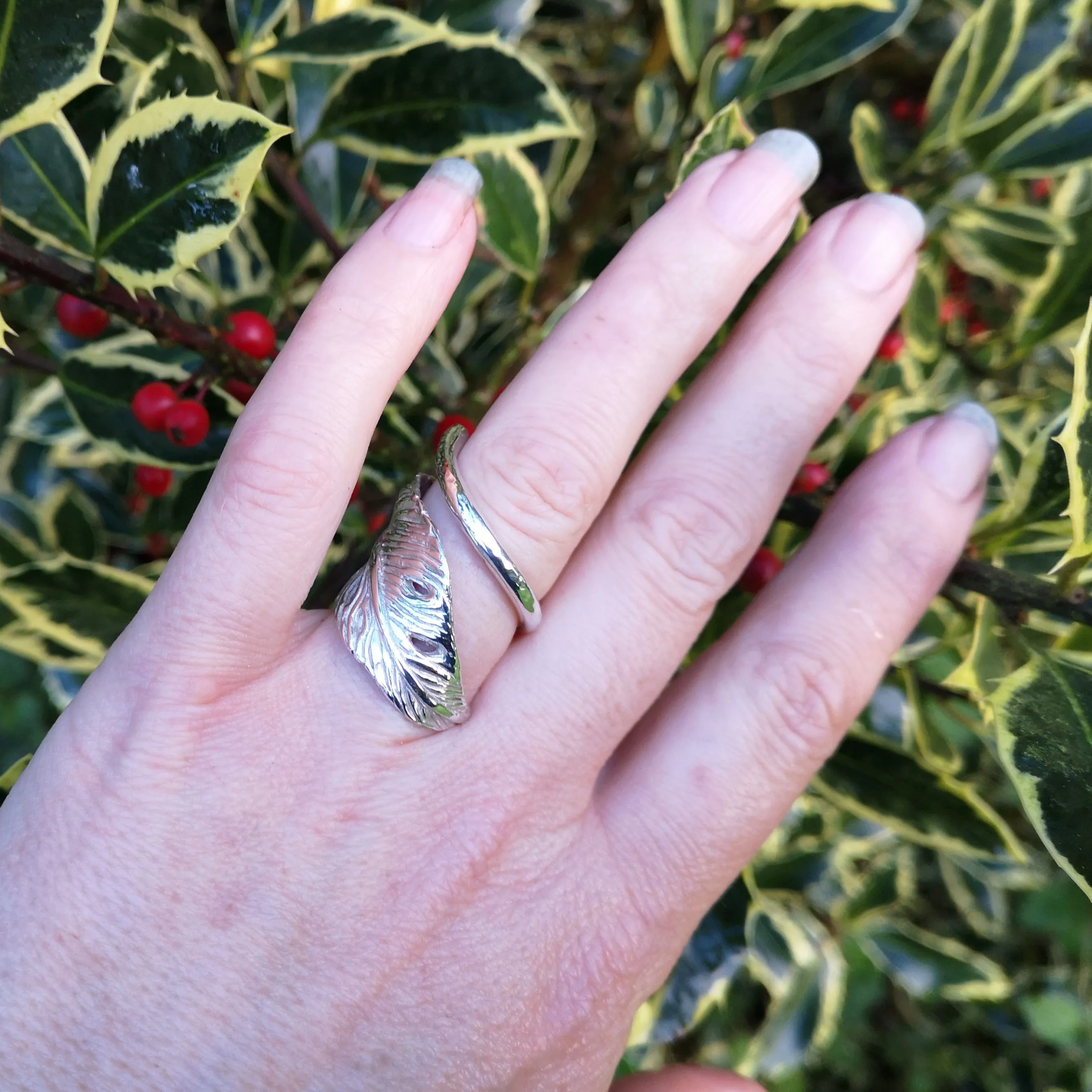 Embrace Angel Feather Ring