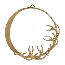 Eric   Eloise Collection Rustic Gold Deer Antler Sculpture Metal Holiday Wreath