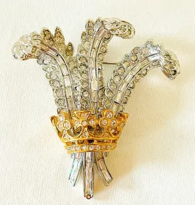 Fantastic rare Prince of Whales Plume brooch