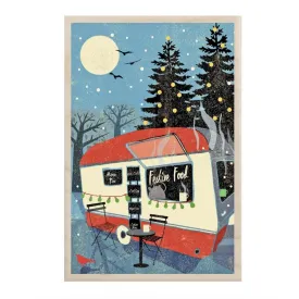 Festive Food Wooden Postcard