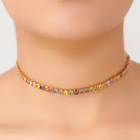 Garland Choker in Flower-cut Tourmalines