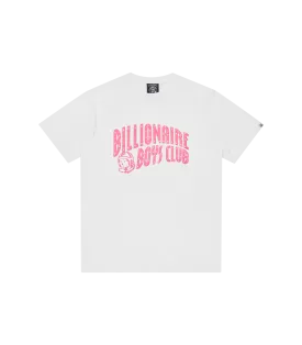 GLITTER ARCH LOGO T-SHIRT - WHITE/PINK