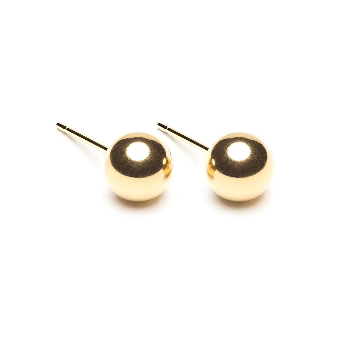 Gold Plated 7mm Ball Stud Earrings