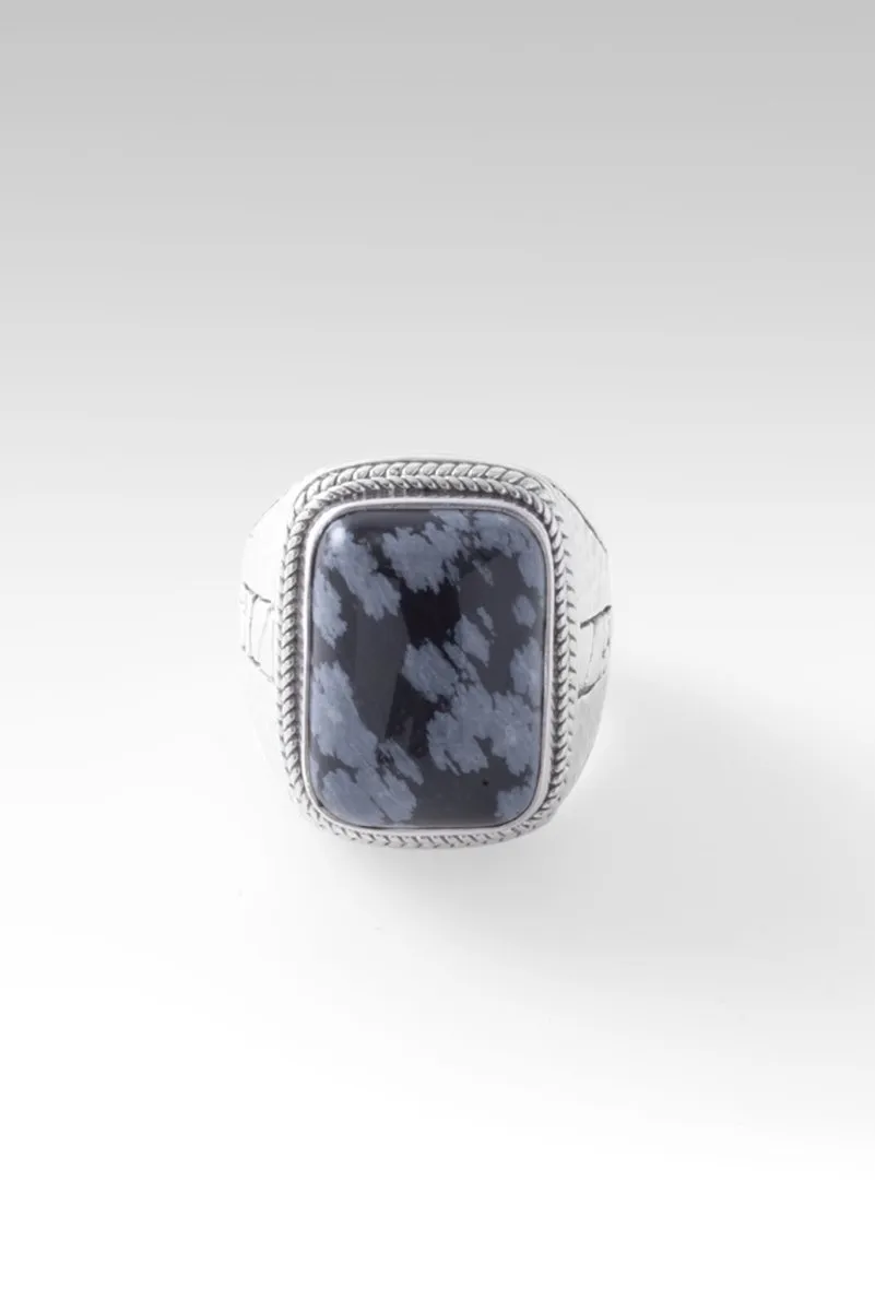 Gracious Heart Ring™ in Snowflake Obsidian