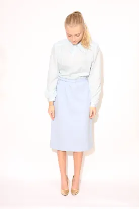 Iceblue 70s Dress with Bowtie