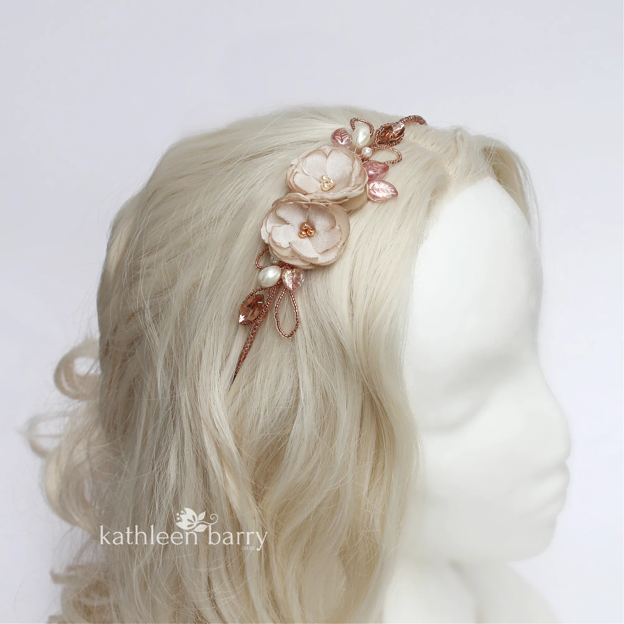 Jeanine headband - nude rose gold - Colors to order