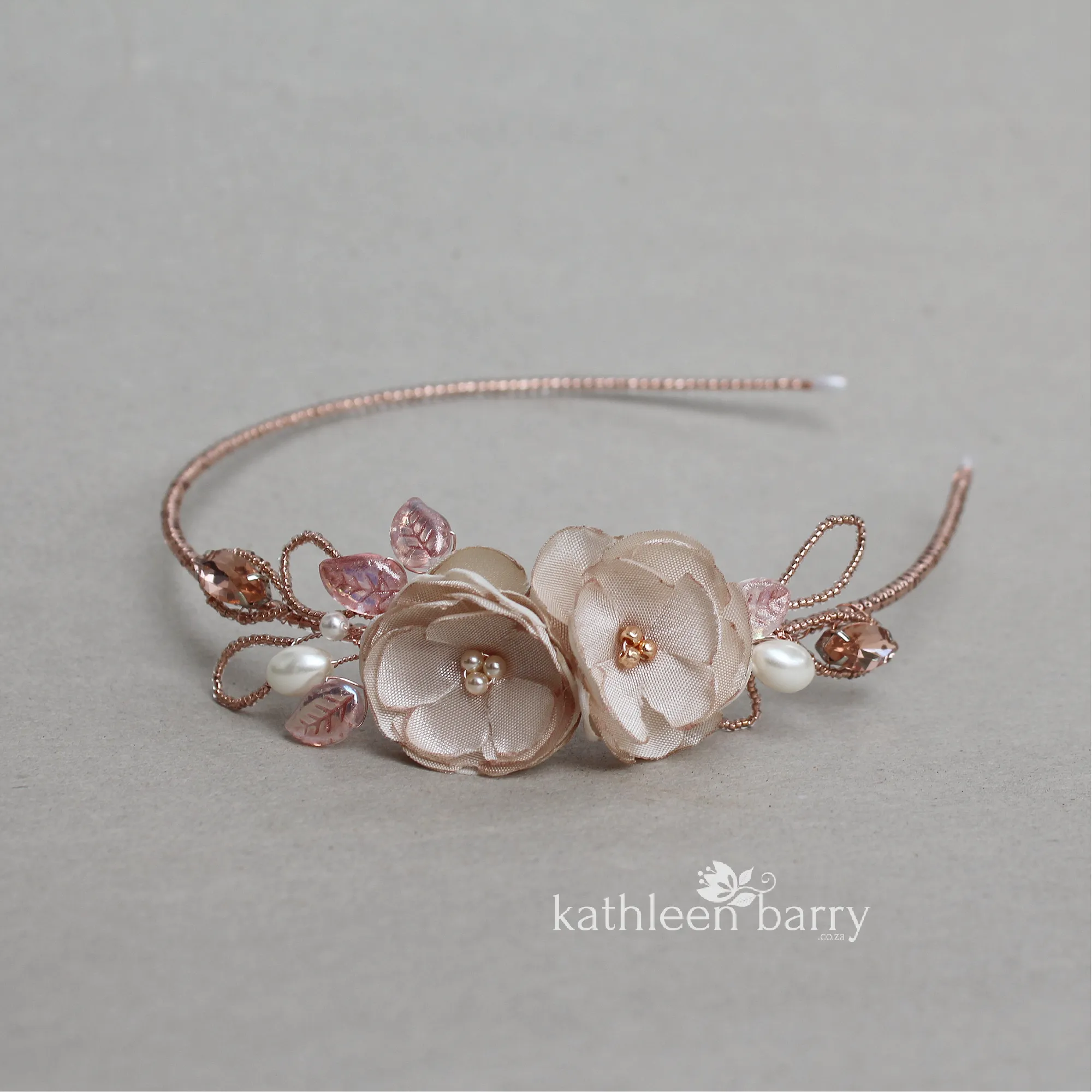 Jeanine headband - nude rose gold - Colors to order