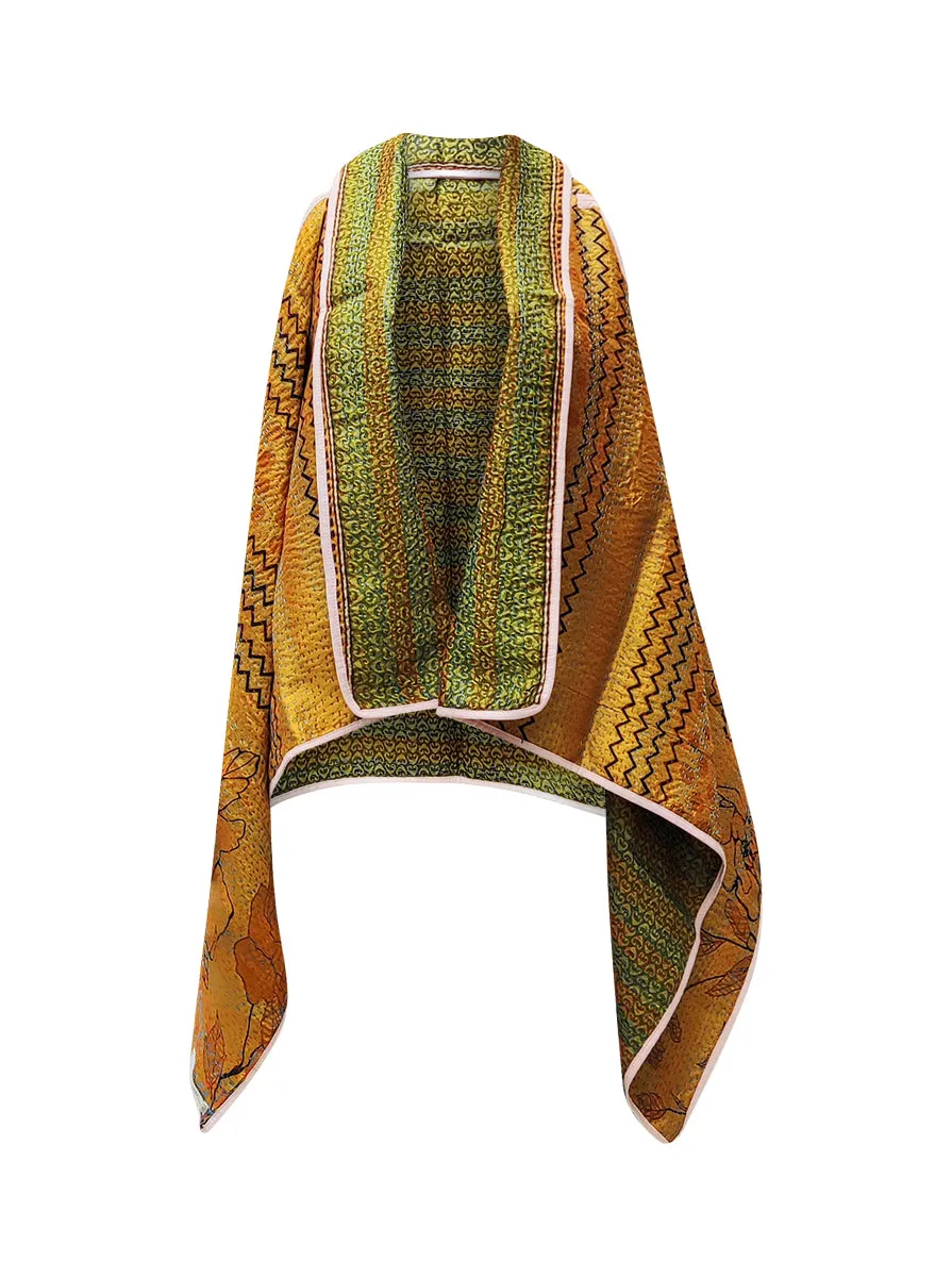 kantha vintage silk cape gira