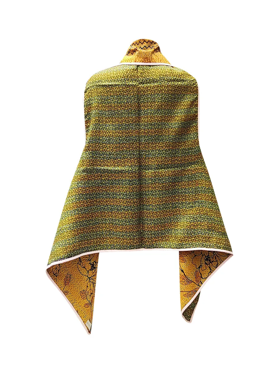 kantha vintage silk cape gira