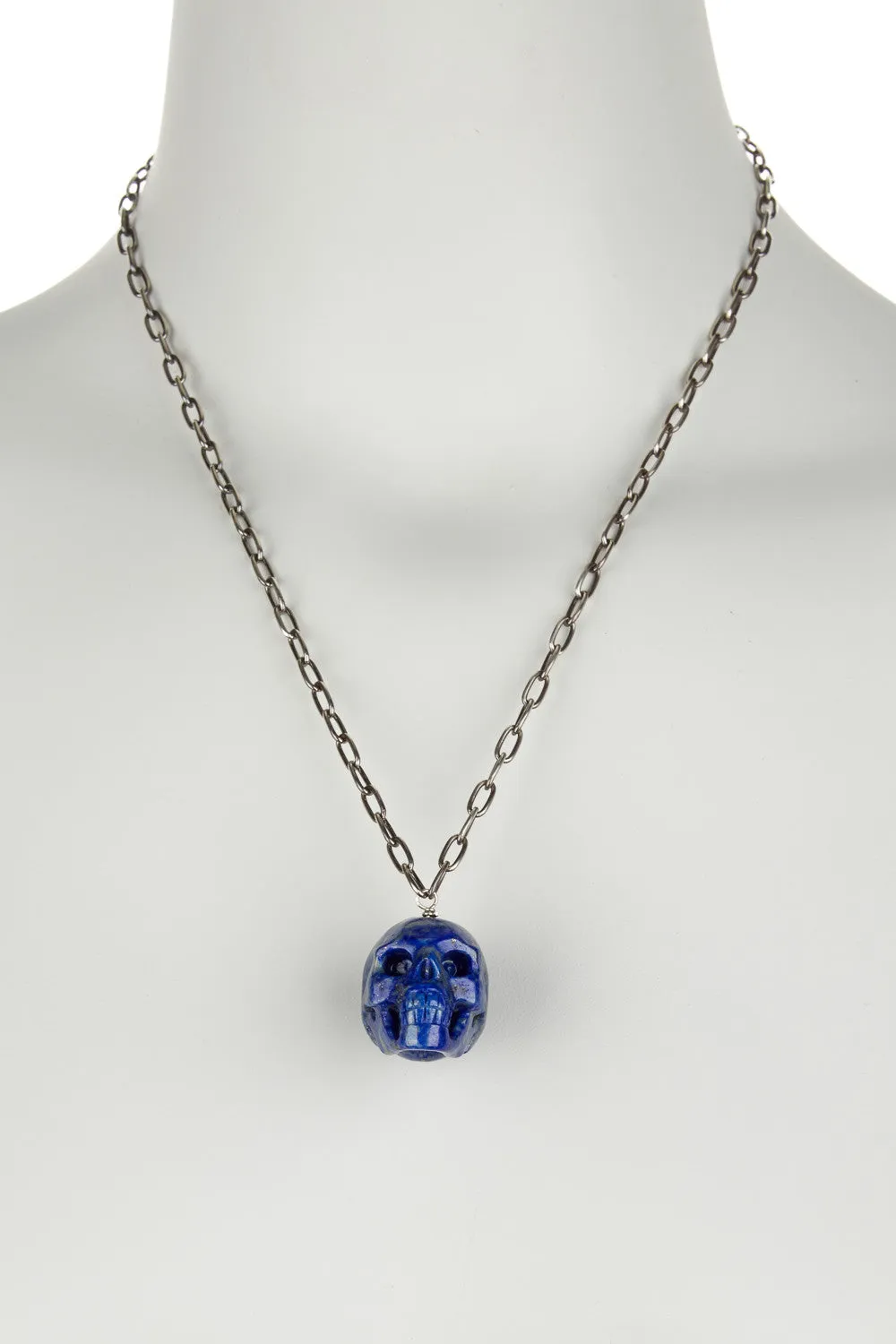 Lapiz Lazuli Skull Necklace