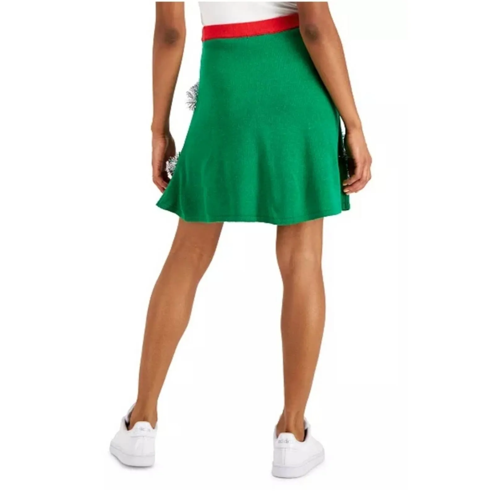 New Planet Gold Juniors' Holiday Tree Knit Mini Skirt Small