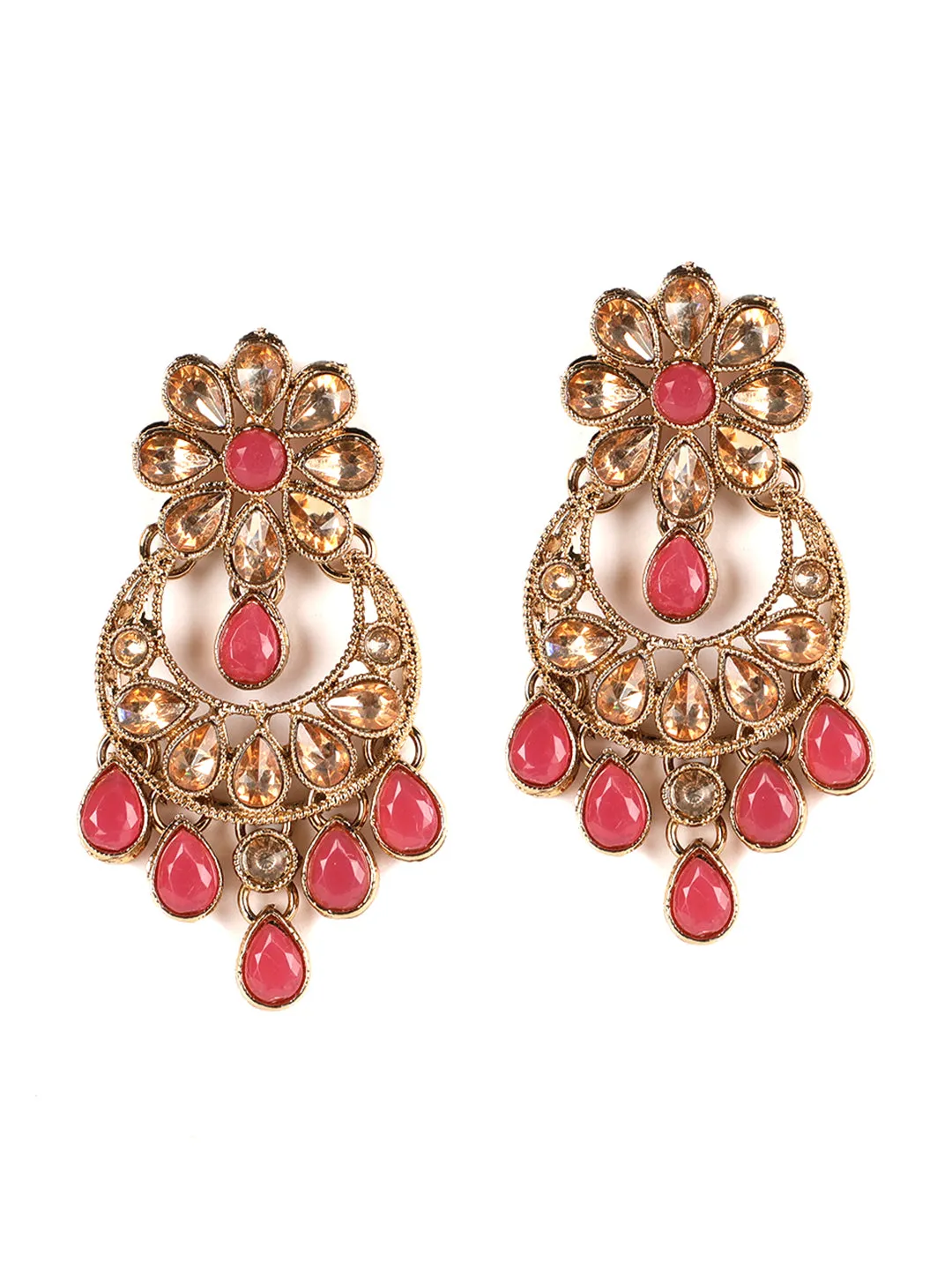 Pink Kundan Gold Plated Jewellery Set