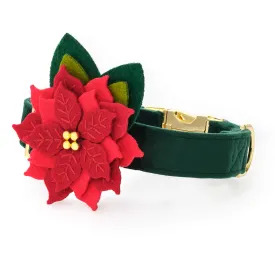 Poinsettia Dog Collar Flower Set