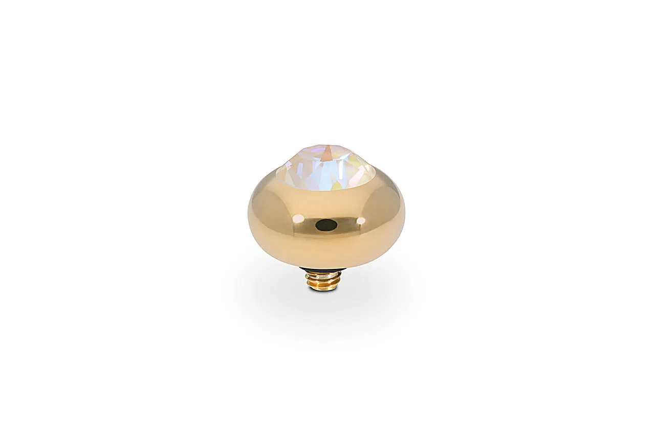 Qudo Gold Plated Stainless Steel 10mm Tondo Topper in Ivory Cream Delite