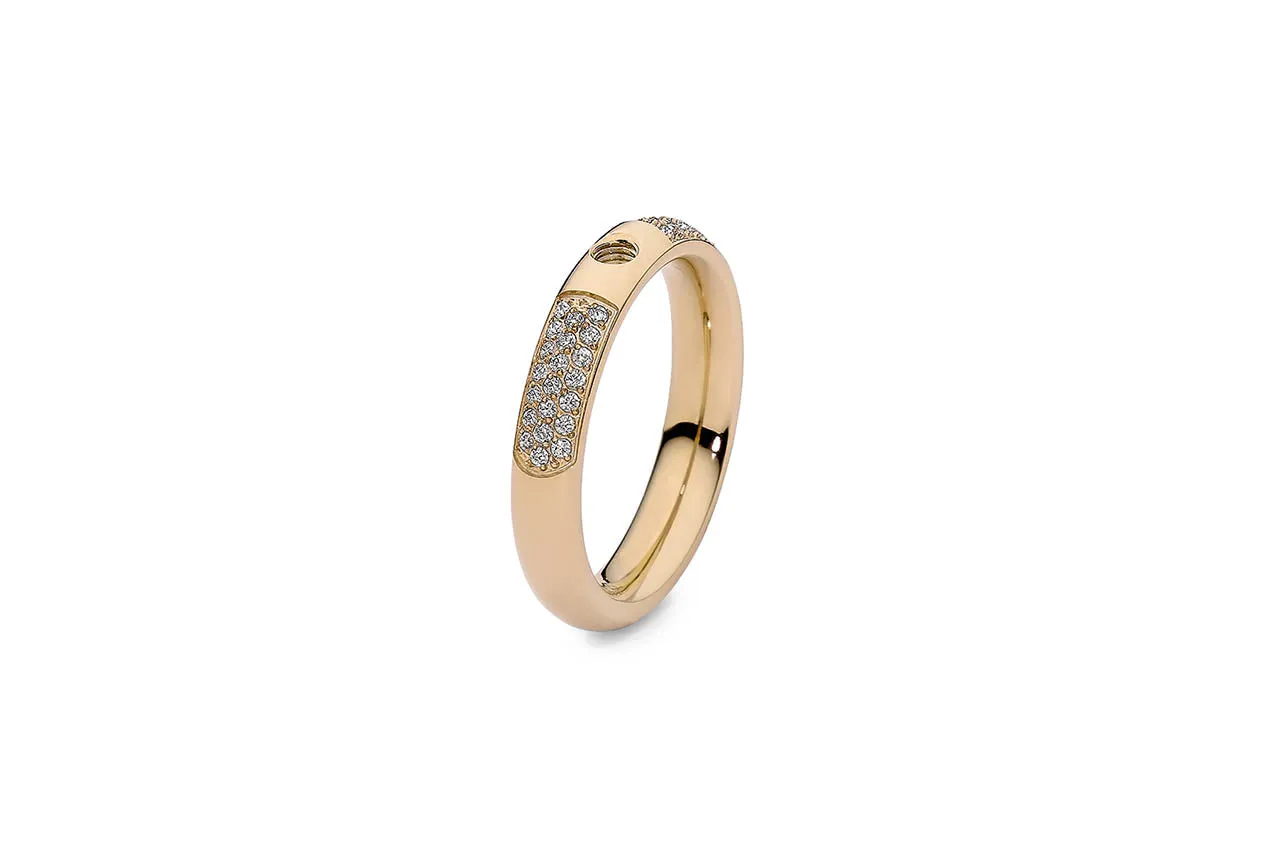 Qudo Gold Plated Stainless Steel Deluxe Ring