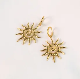 Solana - Gold Spiral Sun Earrings