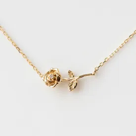 Solid Gold Birth Flower Necklace