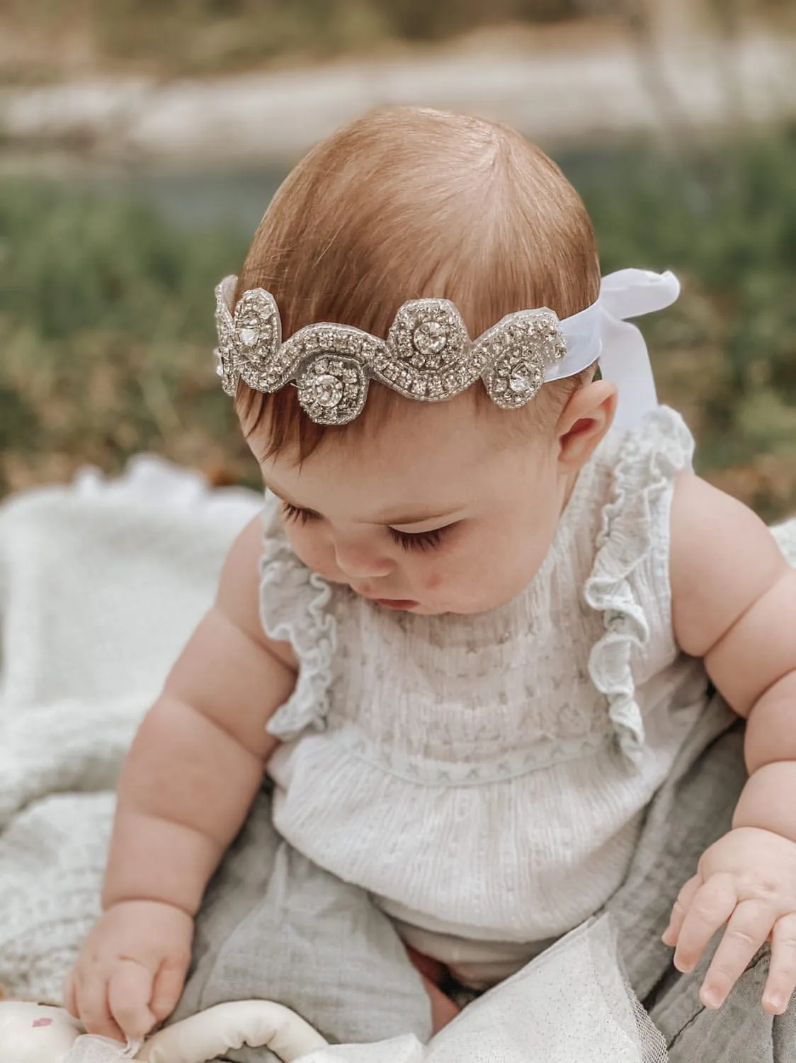 Starry Rhinestone Hair Sash