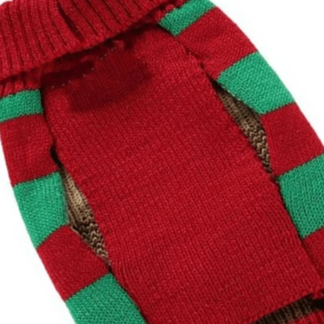 Striped Nosey Deer Sweater