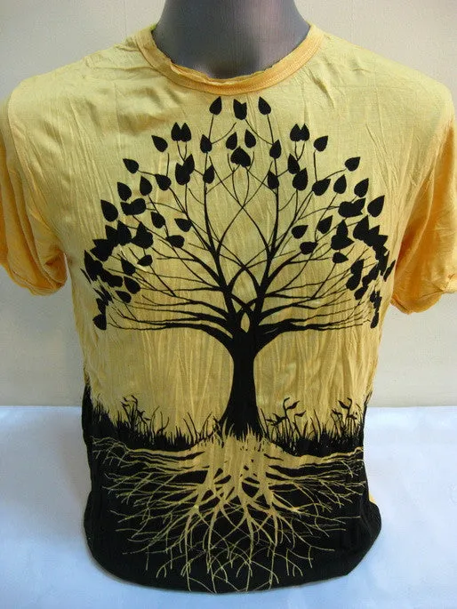 Sure Design Men's Tree Of Life T-Shirt Yellow