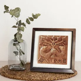 Terracotta Harappan Peepul Tree Seal Replica With Frame |Handmade In India | Wall Decor | Gift