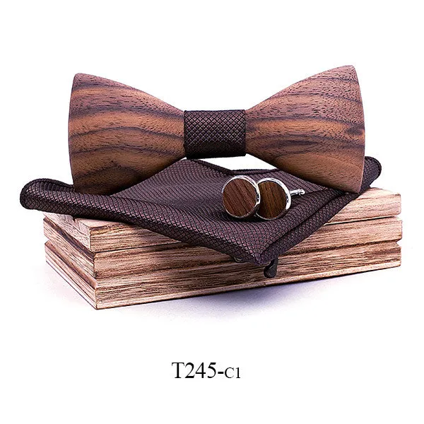 Theodore Wooden Bow Tie Set