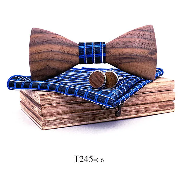 Theodore Wooden Bow Tie Set