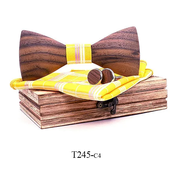 Theodore Wooden Bow Tie Set