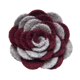 Washington Lapel Flower, Grey / Burgundy