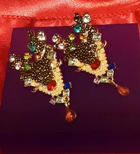 Xmas Bling Reindeer Earrings